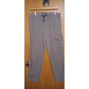 Hollister Crop Taper Jogger Pants Womens M Grey Gray Sports
